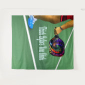 Pickleball Denk Voor Je Dink Wandkleed (Voorkant (horizontaal))