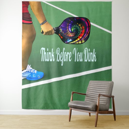Pickleball Denk Voor Je Dinkt Wandkleed (In situ)