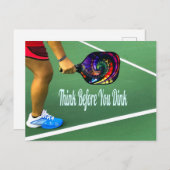 Pickleball denkt na voor je gooit briefkaart (Voorkant / Achterkant)