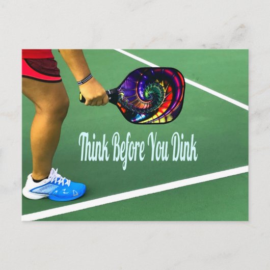 Pickleball denkt na voor je gooit briefkaart (Voorkant)