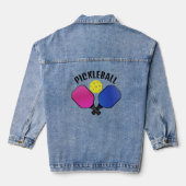 Pickleball Design Denim Jas Denim Jacket (Achterkant)