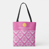 Pickleball Design Roze Ikat Pattern Custom Paddle Tote Bag (Achterkant)