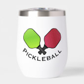 Pickleball Design Thermische Wijn Tumbler (Voorkant)