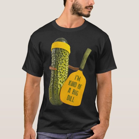 Pickleball Dill Pickle With Paddle Funny Sweatband T-shirt (Voorkant)