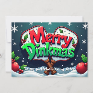 Pickleball Dink Als Je Van Kerst Mis houdt Feestdagenkaart