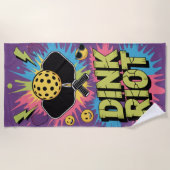 Pickleball Dink Riot Funny Urban Splash Strandlaken (Voorkant)
