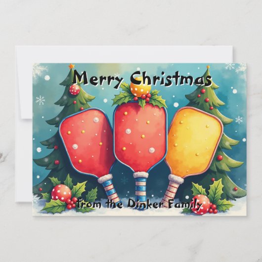 Pickleball🎅 Dink the Halls Feestdagenkaart (Voorkant)