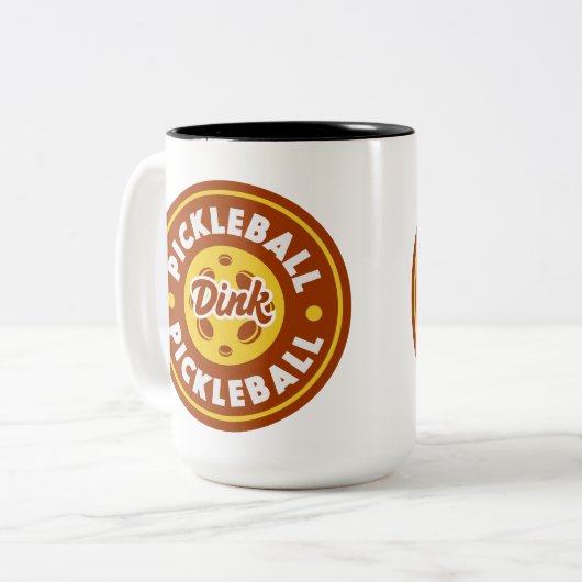Pickleball "Dink" Tweekleurige Koffiemok (Voorkant links)