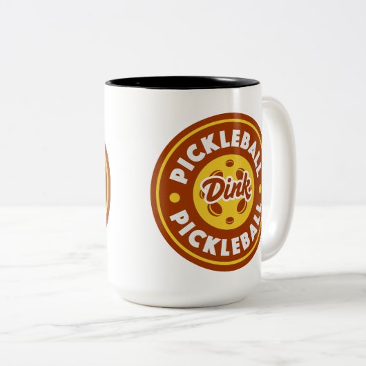 Pickleball "Dink" Tweekleurige Koffiemok (Voorkant rechts)