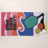 Pickleball DINK VIBES ONLY strandlaken voor fans (Voorkant)