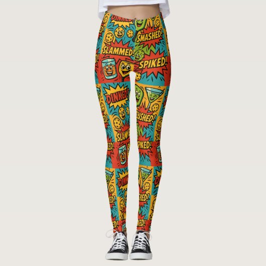 Pickleball DINKED! Leggings met komische vibes (Voorkant)