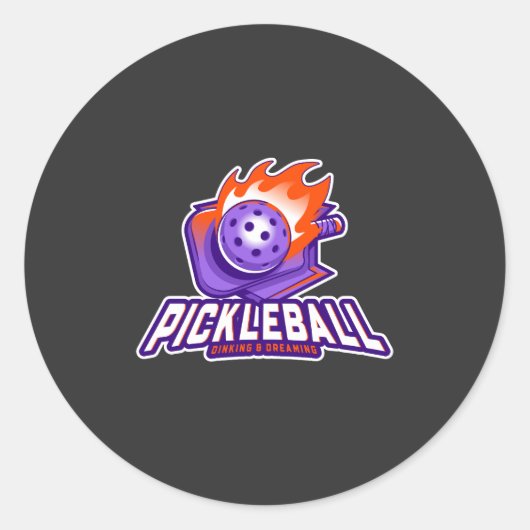 Pickleball: Dinken & dromen Ronde Sticker (Voorkant)