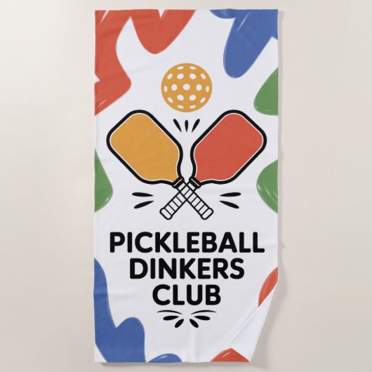 Pickleball Dinkers Club Paddle Graphic Strandlaken (Voorkant)