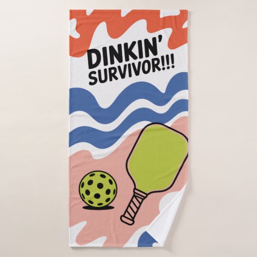 Pickleball Dinkin' Survivor!! Cadeau voor spelers Badhanddoek (Badhanddoek)