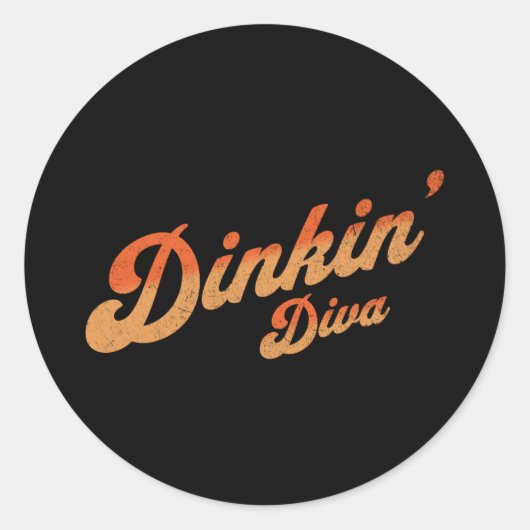 Pickleball Dinking Diva pickle bal Ronde Sticker (Voorkant)