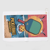 Pickleball Dinks & Drinken Beach Vibe Graphic Golfhanddoek (Horizontaal)