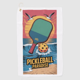 Pickleball Dinks & Drinken Beach Vibe Graphic Golfhanddoek
