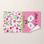 Pickleball Dinks & Drinks Bridal Shower Pink Cosmo Handdoek (Handdoek)