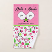 Pickleball Dinks & Drinks Bridal Shower Pink Cosmo Handdoek (Handdoek)