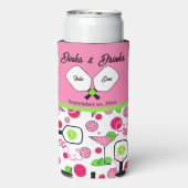 Pickleball Dinks & Drinks Bridal Shower Pink Cosmo Seltzer Blikjeskoeler (Seltzer Achterkant)
