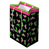 Pickleball Dinks & Drinks Cosmo Pink Cocktail Medium Cadeauzakje (Achterkant Gekanteld)