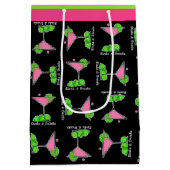 Pickleball Dinks & Drinks Cosmo Roze Cocktail Medium Cadeauzakje (Achterkant)