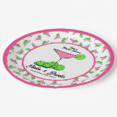 Pickleball Dinks & Drinks Pink Cosmo Cocktails Papieren Bordje (Gekanteld)