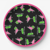 Pickleball Dinks & Drinks Pink Cosmo Cocktails  Papieren Bordje (Voorkant)