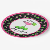 Pickleball Dinks & Drinks Pink Cosmo Cocktails Papieren Bordje (Gekanteld)