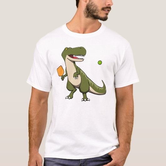 Pickleball Dinosaur T-Rex T-shirt (Voorkant)