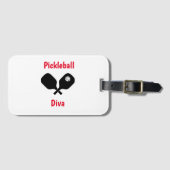 Pickleball Diva Bagagelabel (Voorkant (horizontaal))