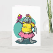Pickleball Diva met lamantijn Verjaardag Feestdagen Kaart (Achterkant)