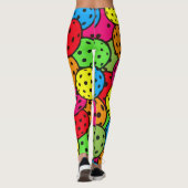 Pickleball Dotted Ball Party Kleur Pop Leggings (Achterkant)