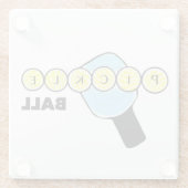 Pickleball Drink-glas Glazen Onderzetter (Achterkant)