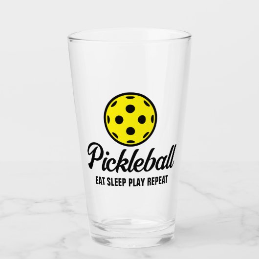 Pickleball drink glas met een grappig citaat (Voorkant)