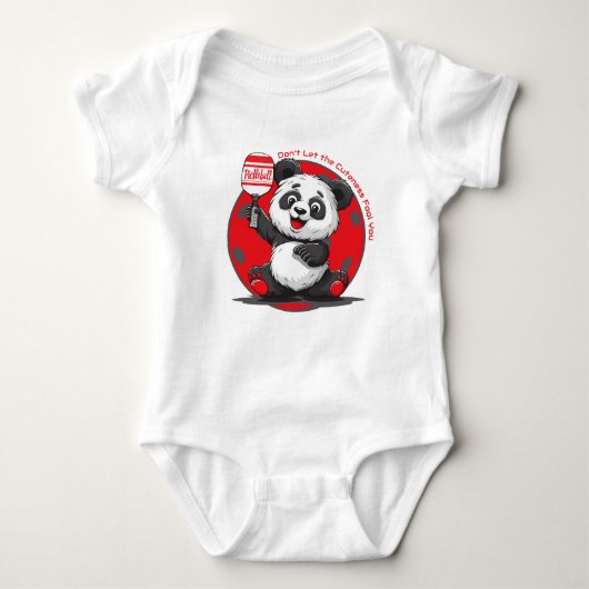 Pickleball drinken als een panda romper (Voorkant)