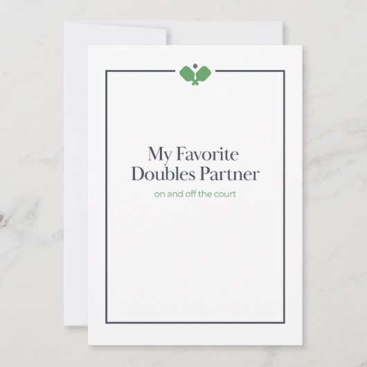 Pickleball Dubbelpartnerkaart | Navy Groen (Voorkant)
