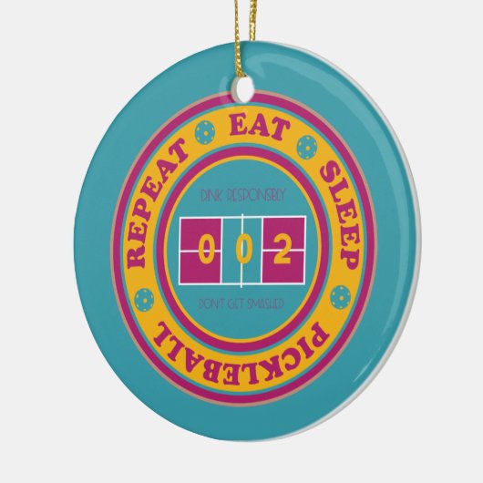 Pickleball Eat Sleep Pickleball groene tekst Keramisch Ornament (Links)