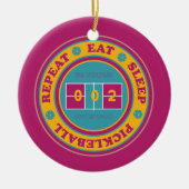 Pickleball Eat Sleep Pickleball maroon aangepast Keramisch Ornament (Voorkant)