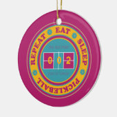 Pickleball Eat Sleep Pickleball maroon aangepast Keramisch Ornament (Links)