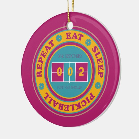 Pickleball Eat Sleep Pickleball maroon aangepast Keramisch Ornament (Links)
