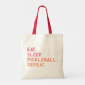 Pickleball: Eet slaap Pickleball Herhaal Canvas ta Tote Bag (Achterkant)