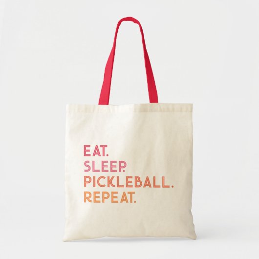 Pickleball: Eet slaap Pickleball Herhaal Canvas ta Tote Bag (Voorkant)