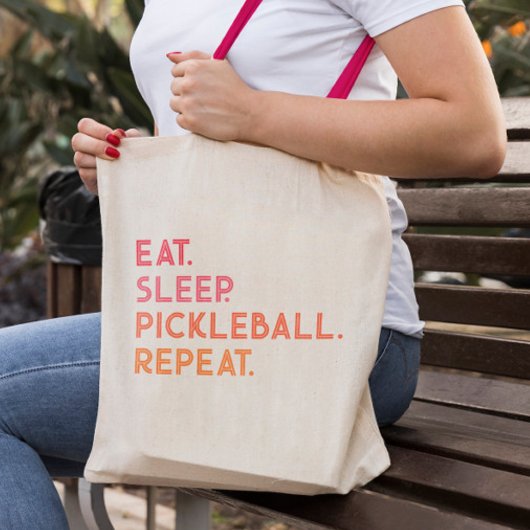 Pickleball: Eet slaap Pickleball Herhaal Canvas ta Tote Bag
