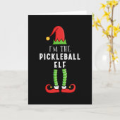 Pickleball Elf Kerstmis Familie Geschenk Kaart (Gele Bloem)
