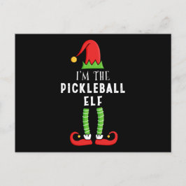 Pickleball Elf met kerstcadeau Briefkaart