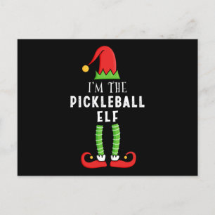 Pickleball Elf met kerstcadeau Briefkaart
