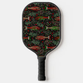 Pickleball en Geviste Brook Forel Rood Groen Grijs Pickleball Paddle (Voorkant)