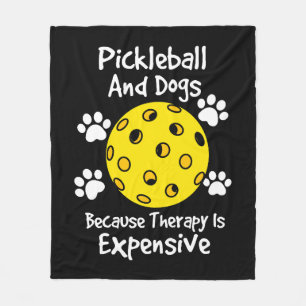 Pickleball en honden omdat de therapie duur is fleece deken
