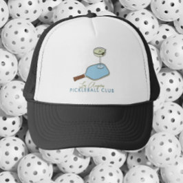 Pickleball en martini grafische clubhoed trucker pet